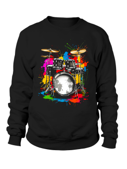 Bluza Damska Perkusja z Farbą Czarna - Śmieszne T-Shirty z Nadrukami ?