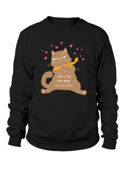 Bluza Damska Mój kot Jest Moją Walentynką - Śmieszne T-Shirty z Nadrukami ?