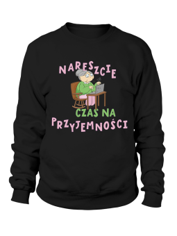 Bluza Damska Czas Na Przyjemności Czarna - Śmieszne T-Shirty z Nadrukami ?