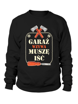 Bluza Męska Garaż Wzywa Czarna - Śmieszne T-Shirty z Nadrukami ?