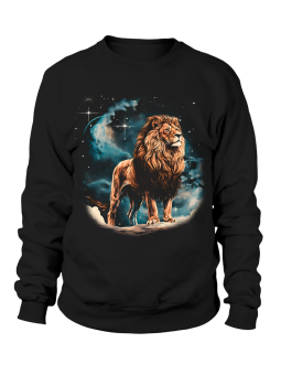 Bluza Męska Lew Nocą Czarna - Śmieszne T-Shirty z Nadrukami ?