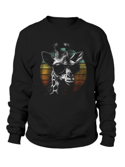 Bluza Damska Retro Żyrafa Czarna - Śmieszne T-Shirty z Nadrukami ?