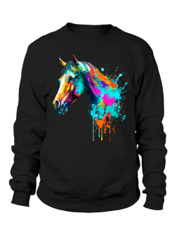 Bluza Damska Koń Akwarela Czarna - Śmieszne T-Shirty z Nadrukami ?