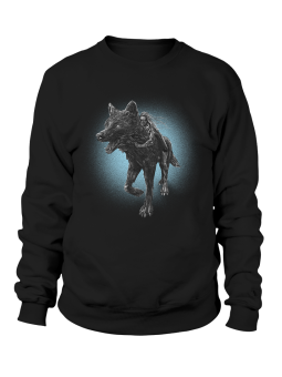 Bluza Damska Dziewczyna z Wilkiem Czarna - Śmieszne T-Shirty z Nadrukami ?