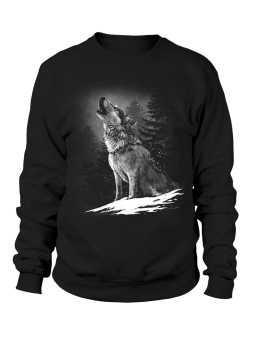 Bluza Męska Realistyczny Wilk Czarna - Śmieszne T-Shirty z Nadrukami ?