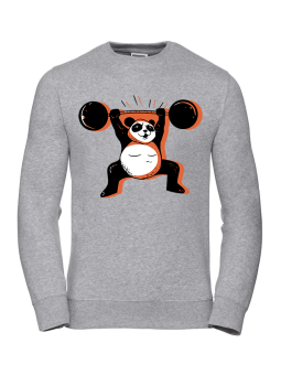 Bluza Damska Panda Siłownia Szara - Śmieszne T-Shirty z Nadrukami ?