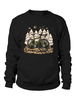 Bluza Damska Rower w Lesie Czarna - Śmieszne T-Shirty z Nadrukami ?