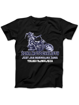 Koszulka Koszulka Damska Żona Motocyklisty Czarna - Śmieszne T-Shirty z Nadrukami ?
