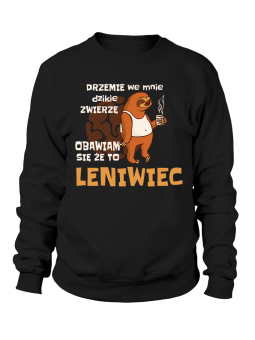 Bluza Damska Dzikie Zwierzę Leniwiec - Śmieszne T-Shirty z Nadrukami ?