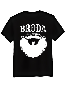 Koszulka Koszulka Męska Broda Nie Moda Czarna - Śmieszne T-Shirty z Nadrukami ?