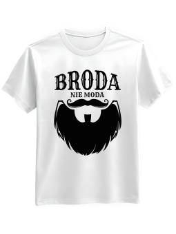 Koszulka Koszulka Męska Broda Nie Moda Biała - Śmieszne T-Shirty z Nadrukami ?