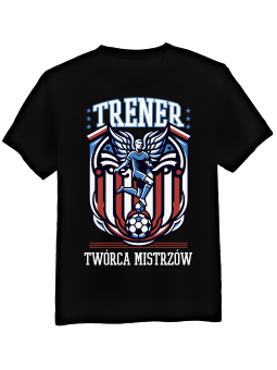 Koszulka Koszulka Męska Trener Twórca Mistrzów Czarna - Śmieszne T-Shirty z Nadrukami ?
