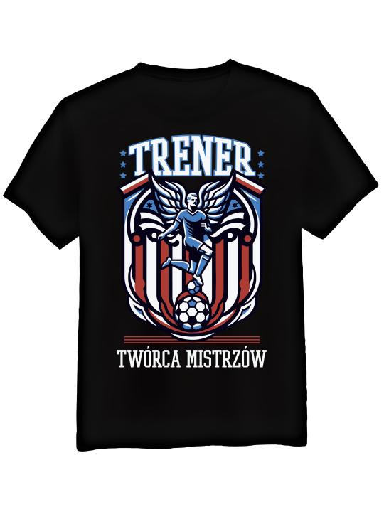 Koszulka Koszulka Męska Trener Twórca Mistrzów Czarna - Śmieszne T-Shirty z Nadrukami ?