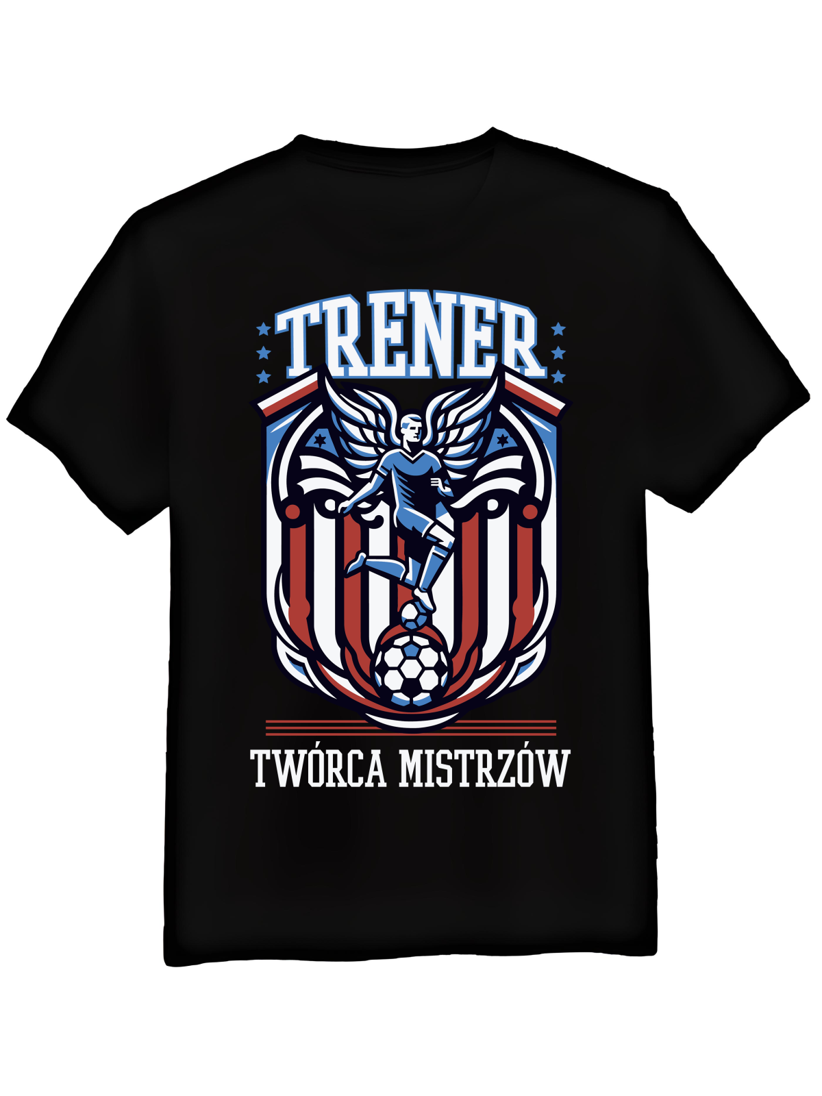 Koszulka Koszulka Męska Trener Twórca Mistrzów Czarna - Śmieszne T-Shirty z Nadrukami ?