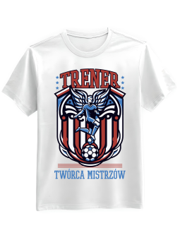 Koszulka Koszulka Męska Trener Twórca Mistrzów Biała - Śmieszne T-Shirty z Nadrukami ?