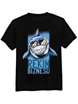 Koszulka Koszulka Męska Rekin Biznesu Czarna - Śmieszne T-Shirty z Nadrukami ?