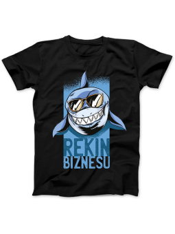 Koszulka Koszulka Damska Rekin Biznesu Czarna - Śmieszne T-Shirty z Nadrukami ?