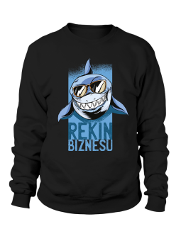 Bluza Męska Rekin Biznesu Czarna - Śmieszne T-Shirty z Nadrukami ?