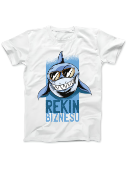 Koszulka Koszulka Damska Rekin Biznesu Biała - Śmieszne T-Shirty z Nadrukami ?