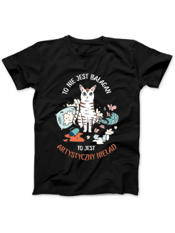 Koszulka Koszulka Damska To Nie Jest Bałagan Czarna - Śmieszne T-Shirty z Nadrukami ?