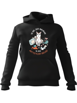 Bluza Damska z kapturem To Nie Jest Bałagan Czarna - Modna Odzież z Nadrukami ?