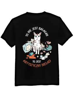 Koszulka Koszulka Męska To Nie Jest Bałagan Czarna - Śmieszne T-Shirty z Nadrukami ?