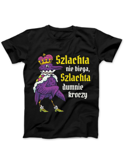 Koszulka Koszulka Damska Szlachta Nie Biega Czarna - Śmieszne T-Shirty z Nadrukami ?