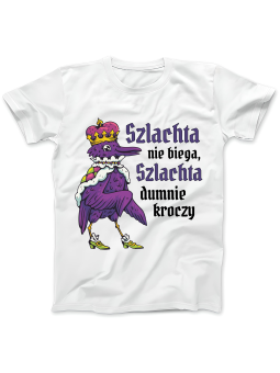 Koszulka Koszulka Damska Szlachta Nie Biega Biała - Śmieszne T-Shirty z Nadrukami ?