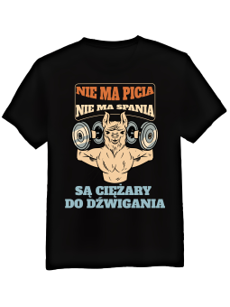 Koszulka Koszulka Męska Ciężary Do Dźwigania Czarna - Śmieszne T-Shirty z Nadrukami ?