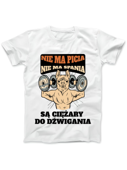 Koszulka Koszulka Damska Ciężary Do Dźwigania Biała - Śmieszne T-Shirty z Nadrukami ?