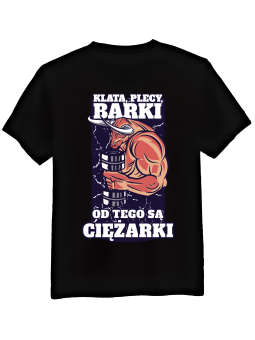 Koszulka Koszulka Męska Klata, Plecy, Barki Czarna - Śmieszne T-Shirty z Nadrukami ?