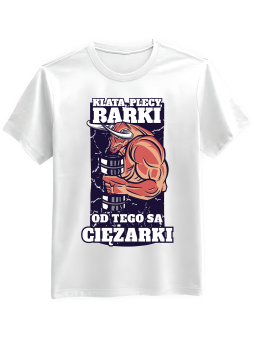 Koszulka Koszulka Męska Klata, Plecy, Barki Biała - Śmieszne T-Shirty z Nadrukami ?
