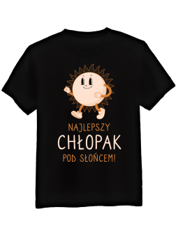 Koszulka Koszulka Męska Najlepszy Chłopak Pod Słońcem Czarna - Śmieszne T-Shirty z Nadrukami ?