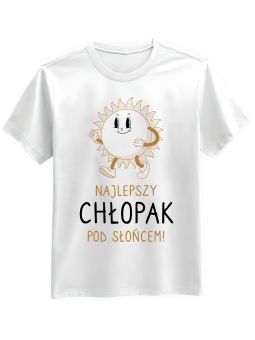 Koszulka Koszulka Męska Najlepszy Chłopak Pod Słońcem Biała - Śmieszne T-Shirty z Nadrukami ?