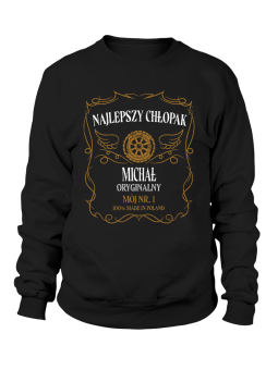 Bluza Męska Najlepszy Chłopak [WYBIERZ IMIĘ] Czarna - Śmieszne T-Shirty z Nadrukami ?