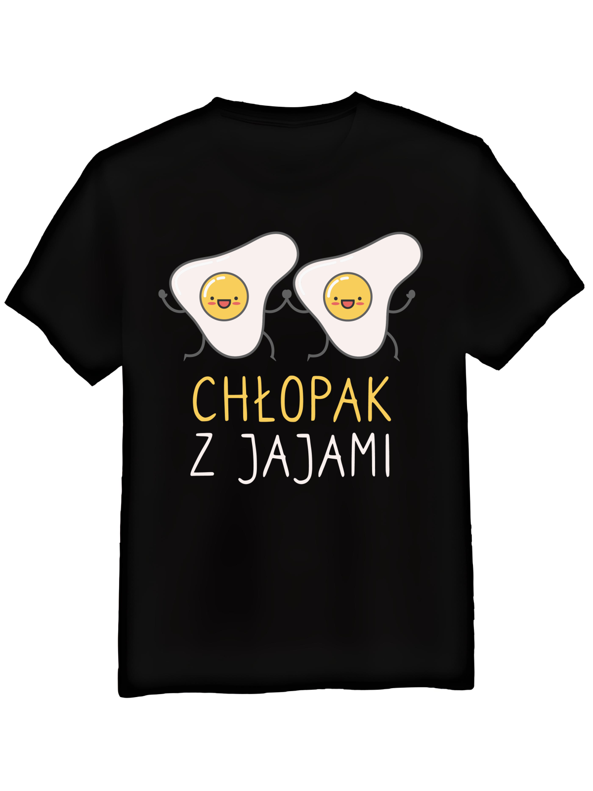 Koszulka Koszulka Męska Chłopak z Jajami Czarna - Śmieszne T-Shirty z Nadrukami ?