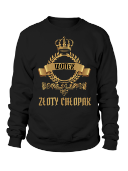 Bluza Męska Złoty Chłopak [WYBIERZ IMIĘ] Czarna - Śmieszne T-Shirty z Nadrukami ?