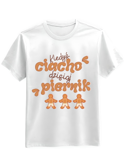 Koszulka Koszulka Męska Kiedyś Ciacho Dzisiaj Piernik Biała - Śmieszne T-Shirty z Nadrukami ?