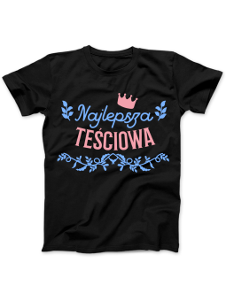 Koszulka Koszulka Damska Najlepsza Teściowa Czarna - Śmieszne T-Shirty z Nadrukami ?