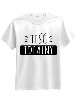 Koszulka Koszulka Męska Teść Idealny Biała - Śmieszne T-Shirty z Nadrukami ?