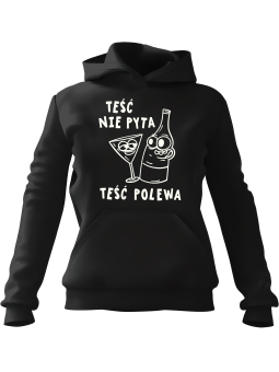 Bluza Męska z kapturem Teść Polewa Czarna - Śmieszne gadżety z Nadrukami ?