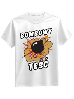 Koszulka Koszulka Męska Bombowy Teść Biała - Śmieszne T-Shirty z Nadrukami ?