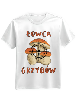 Koszulka Koszulka Męska Łowca Grzybów Biała - Śmieszne T-Shirty z Nadrukami ?