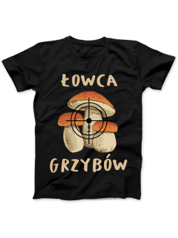 Koszulka Koszulka Damska Łowca Grzybów Czarna - Śmieszne T-Shirty z Nadrukami ?