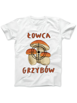 Koszulka Koszulka Damska Łowca Grzybów Biała - Śmieszne T-Shirty z Nadrukami ?