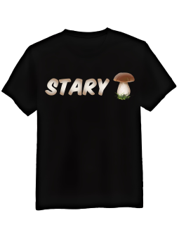 Koszulka Koszulka Męska Stary Grzyb Czarna - Śmieszne T-Shirty z Nadrukami ?