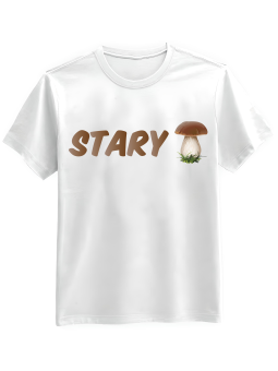 Koszulka Koszulka Męska Stary Grzyb Biała - Śmieszne T-Shirty z Nadrukami ?