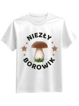 Koszulka Koszulka Męska Niezły Borowik Biała - Śmieszne T-Shirty z Nadrukami ?