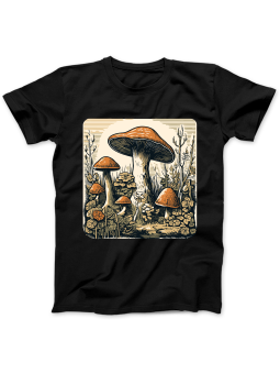 Koszulka Koszulka Damska Grzyby Czarna - Śmieszne T-Shirty z Nadrukami ?