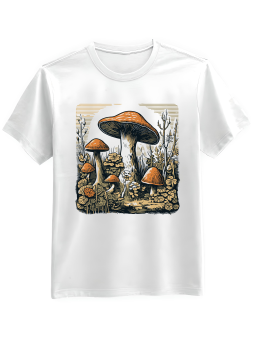 Koszulka Koszulka Męska Grzyby Biała - Śmieszne T-Shirty z Nadrukami ?